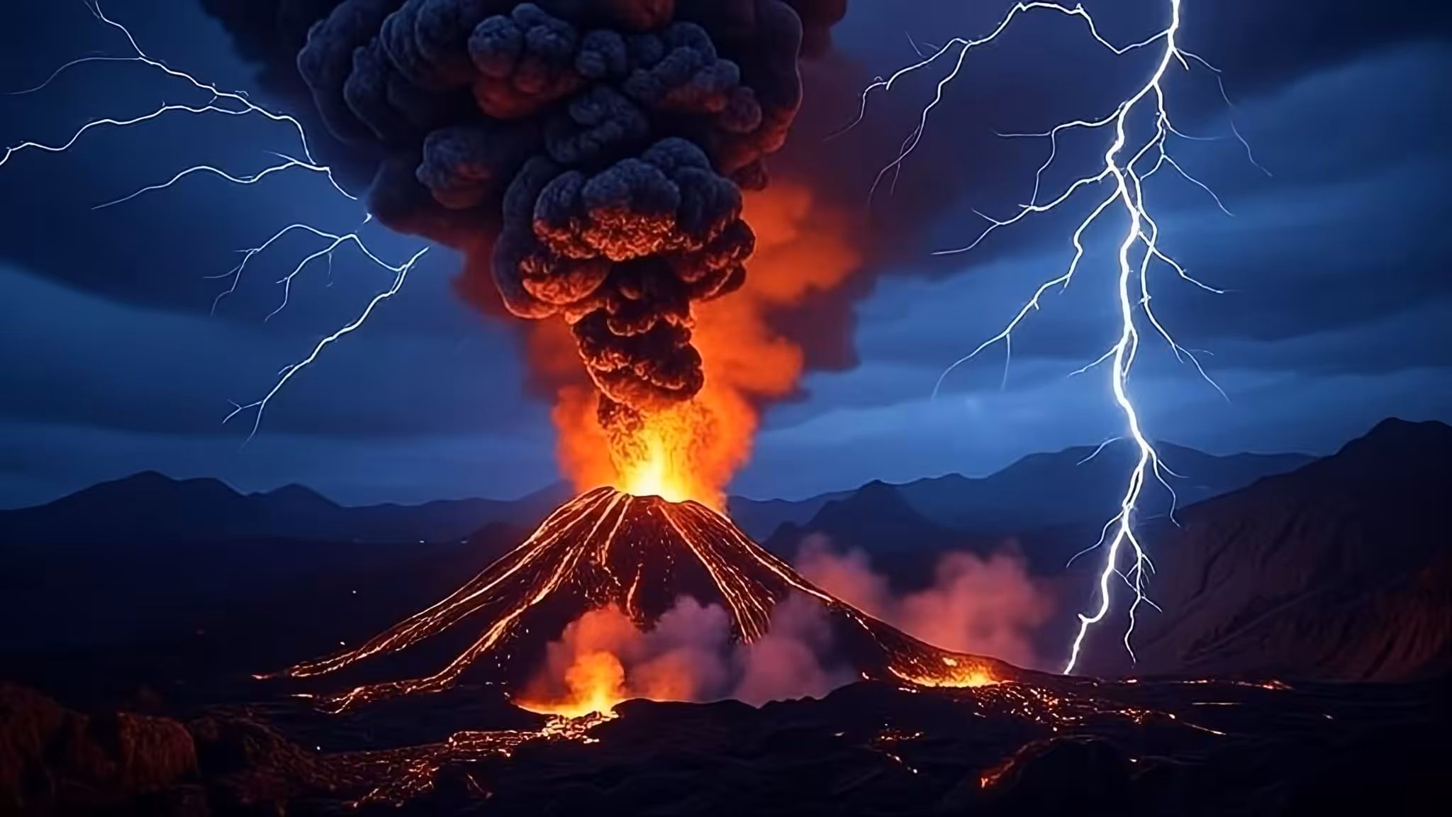 Judgement of God volcano lightning
