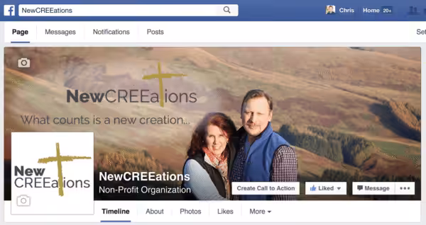 NewCREEations Facebook Screenshot